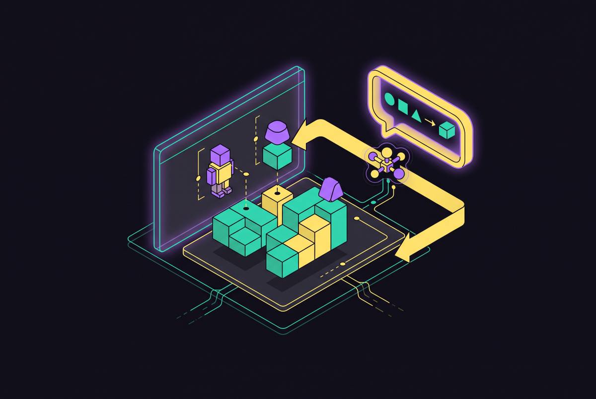 Cover illustration for “Conversational Game Development With an In-Engine AI Agent”