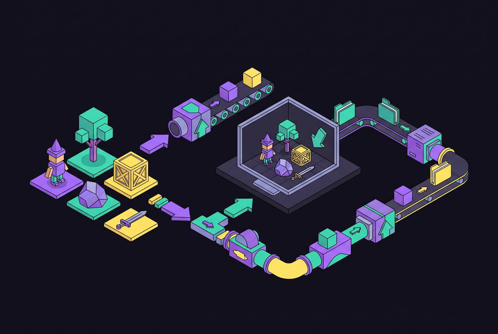 Cover illustration for “AI-Generated 3D Game Assets and Import Pipelines Into Godot”