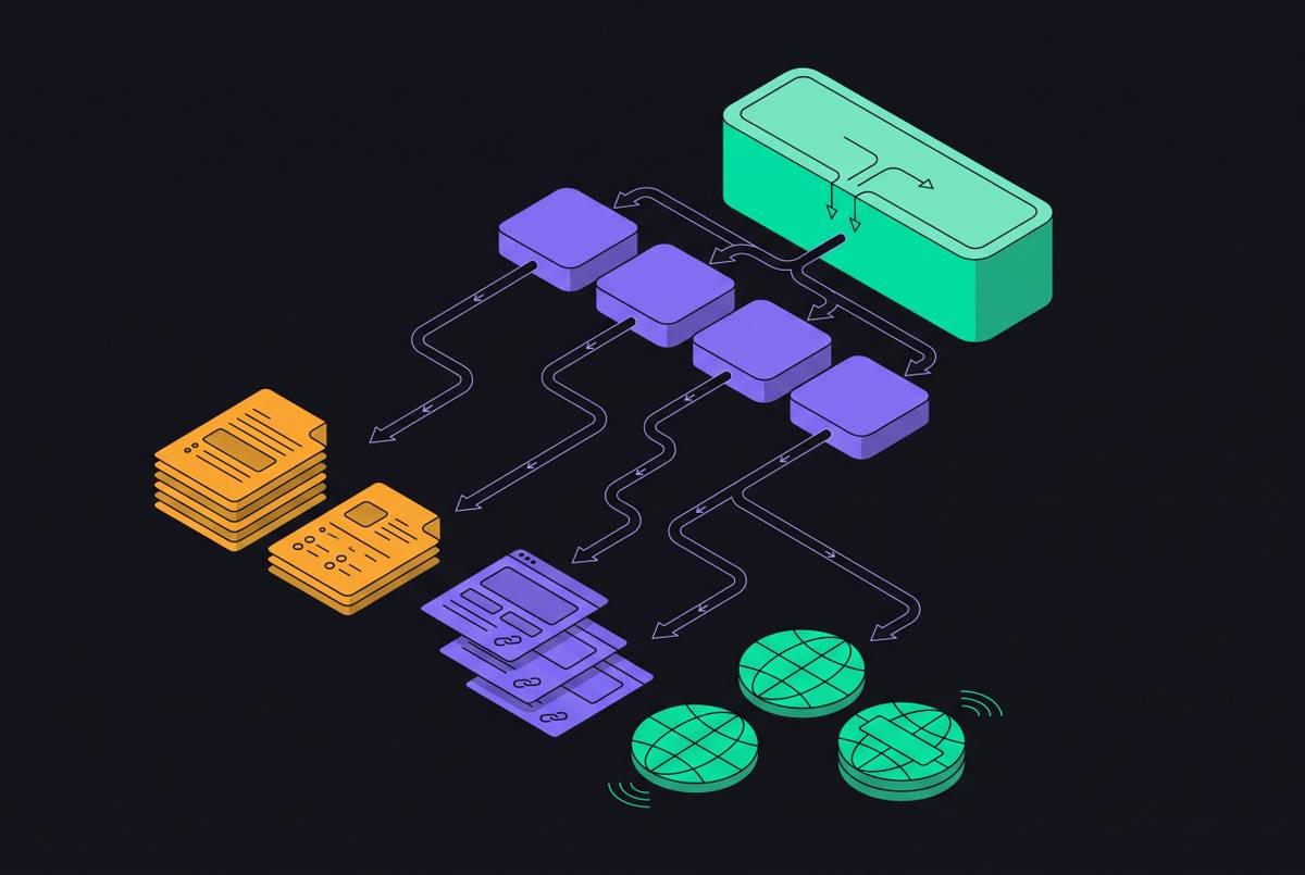 Cover illustration for “Query Decomposition and Sub-Query Planning for Multi-Step Web Research”