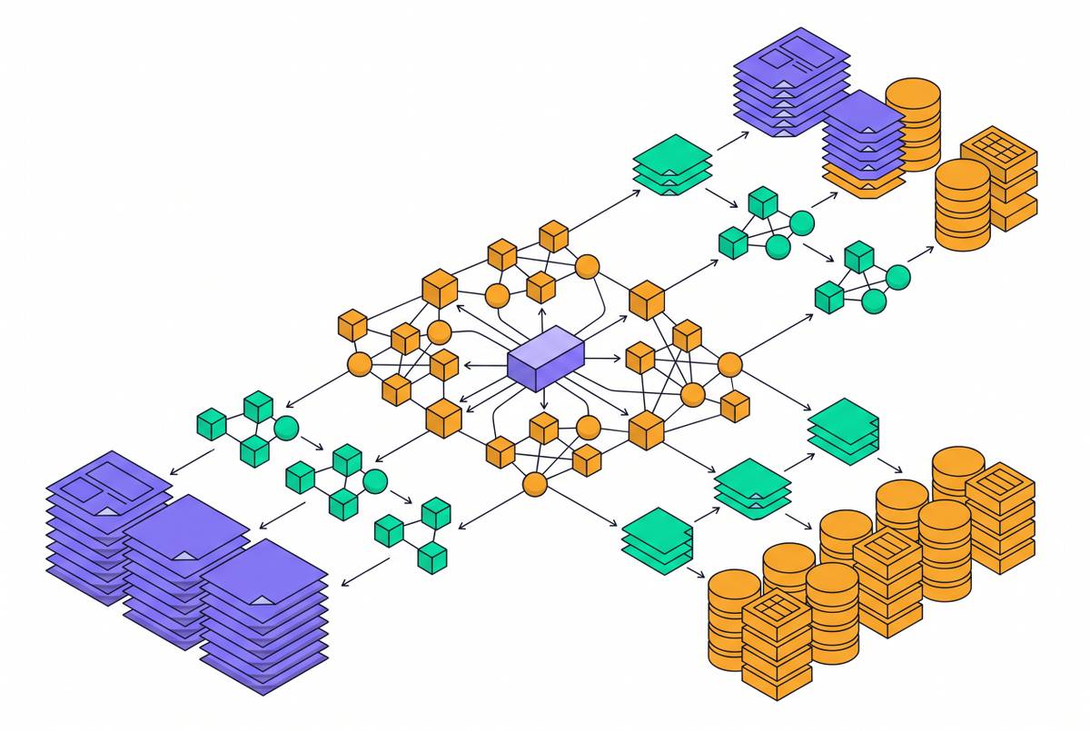 Cover illustration for “Graph-Enhanced RAG for Multi-Hop Web Knowledge Retrieval”