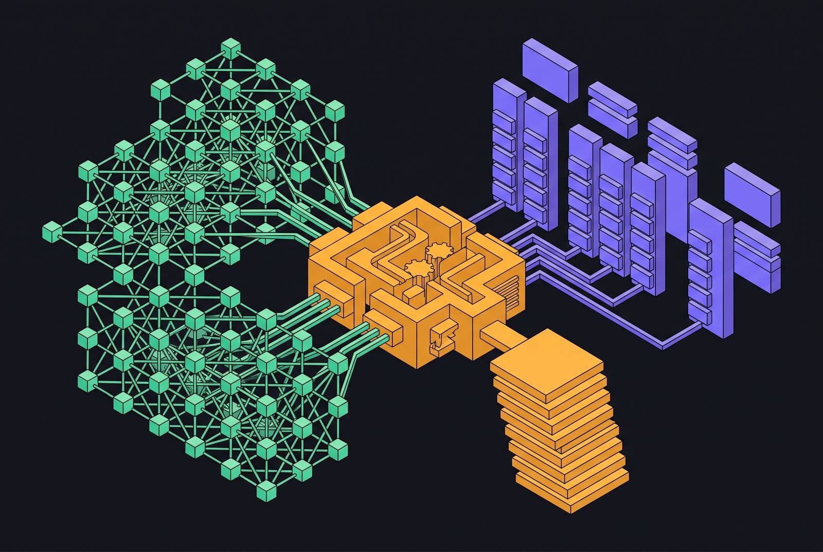 Cover illustration for “Hybrid Retrieval Combining Dense and Sparse Indexes for Web Search”