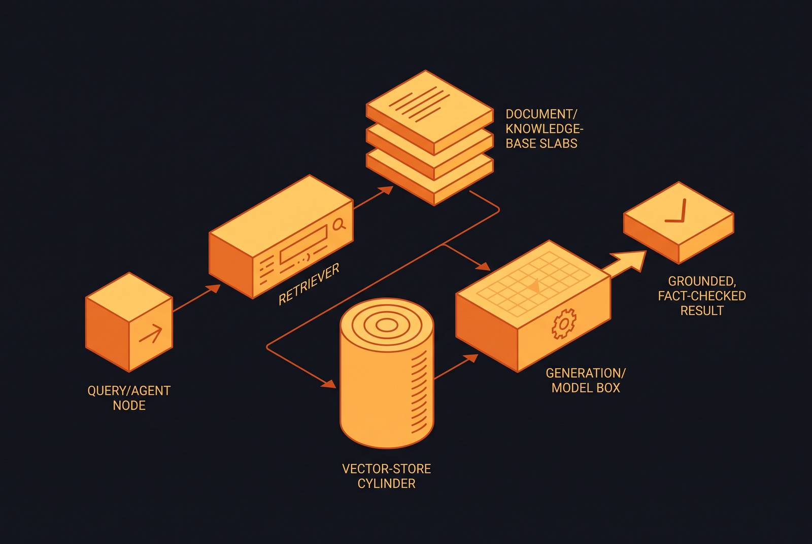 Cover illustration for “Retrieval-Augmented Generation Pipeline Architecture for Factual Agents”