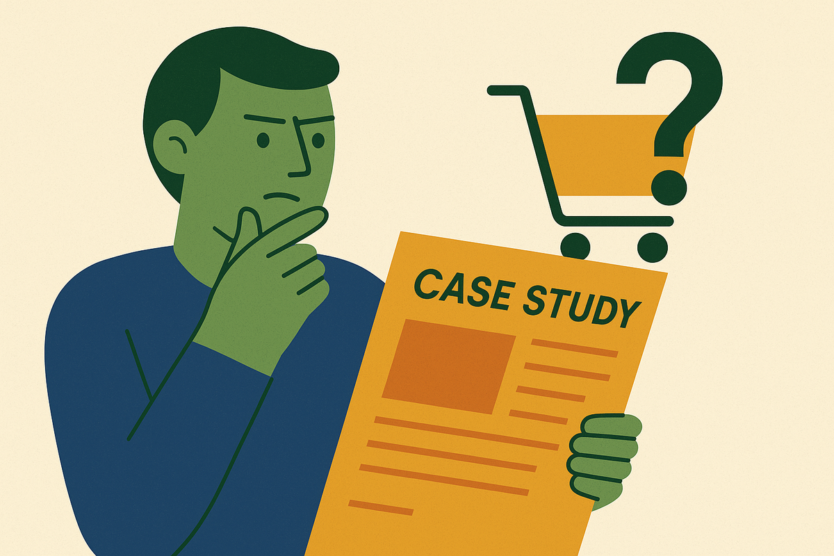 Cover illustration for “Reading an Ecommerce Vendor Case Study Critically”