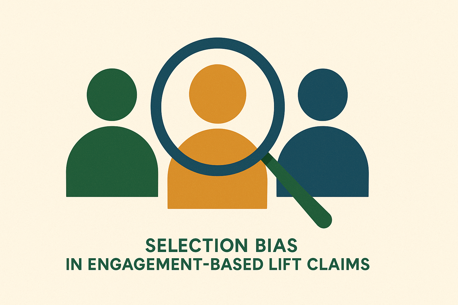 Cover illustration for “Selection Bias in Engagement-Based Lift Claims”