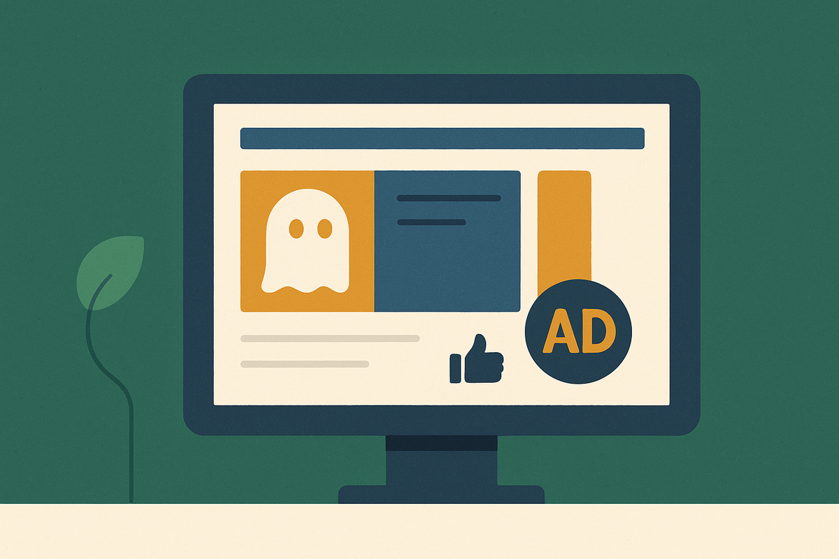 Cover illustration for “Ghost Ad Holdout Design for DTC Paid Social”