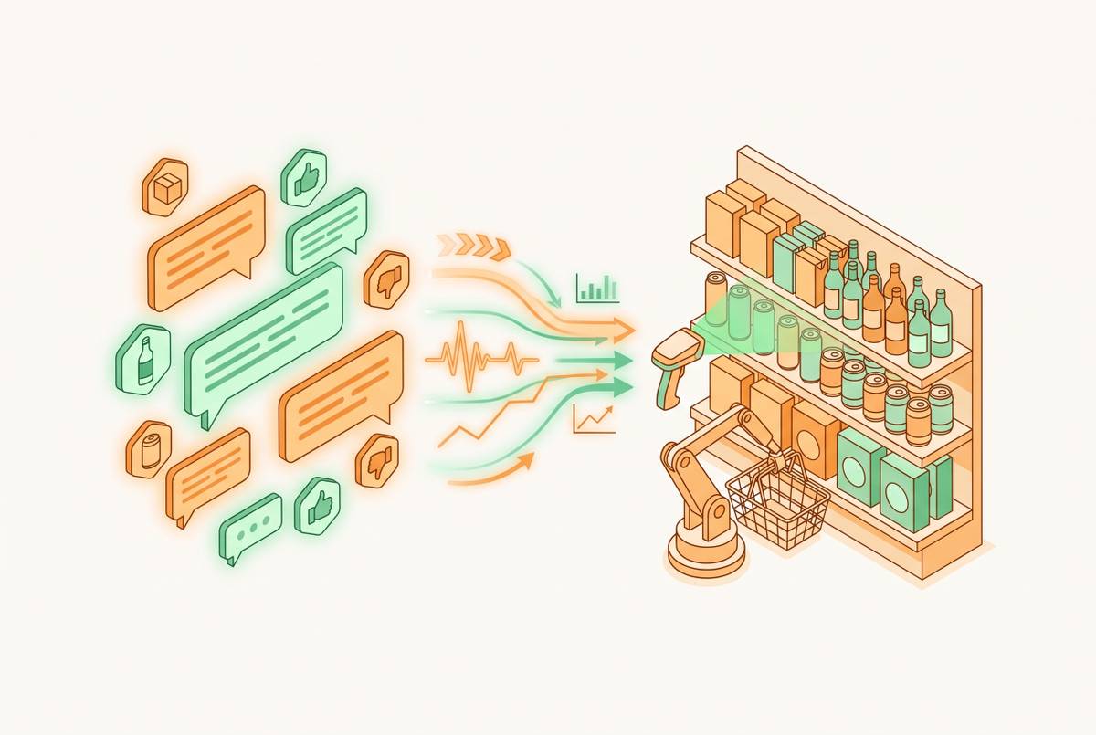 Cover illustration for “Customer Intelligence From AI Conversations as a Merchandising Input”