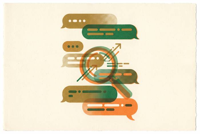 Cover illustration for “Chat and Conversation Logs as Shopper Intent Research”