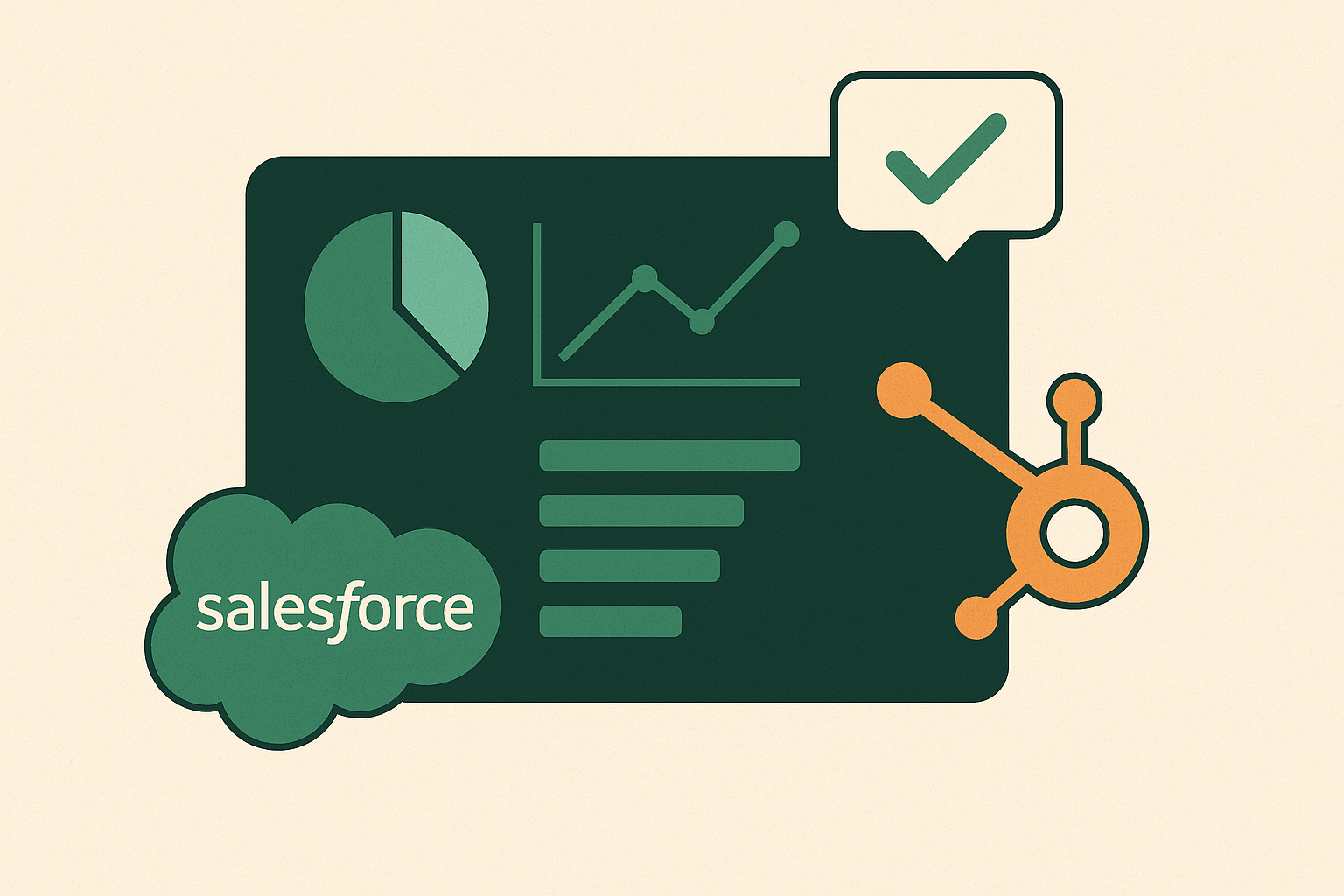 Cover illustration for “Sales Dashboard Design for Salesforce and HubSpot”