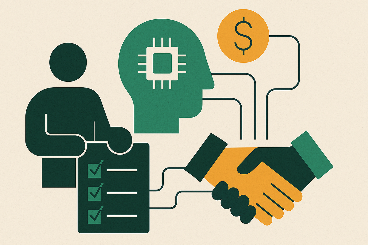 Cover illustration for “MEDDPICC Qualification Framework Applied to AI-Assisted Deals”