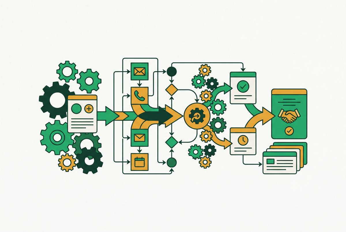 Cover illustration for “Workflow Automation Examples in Sales CRM Operations”
