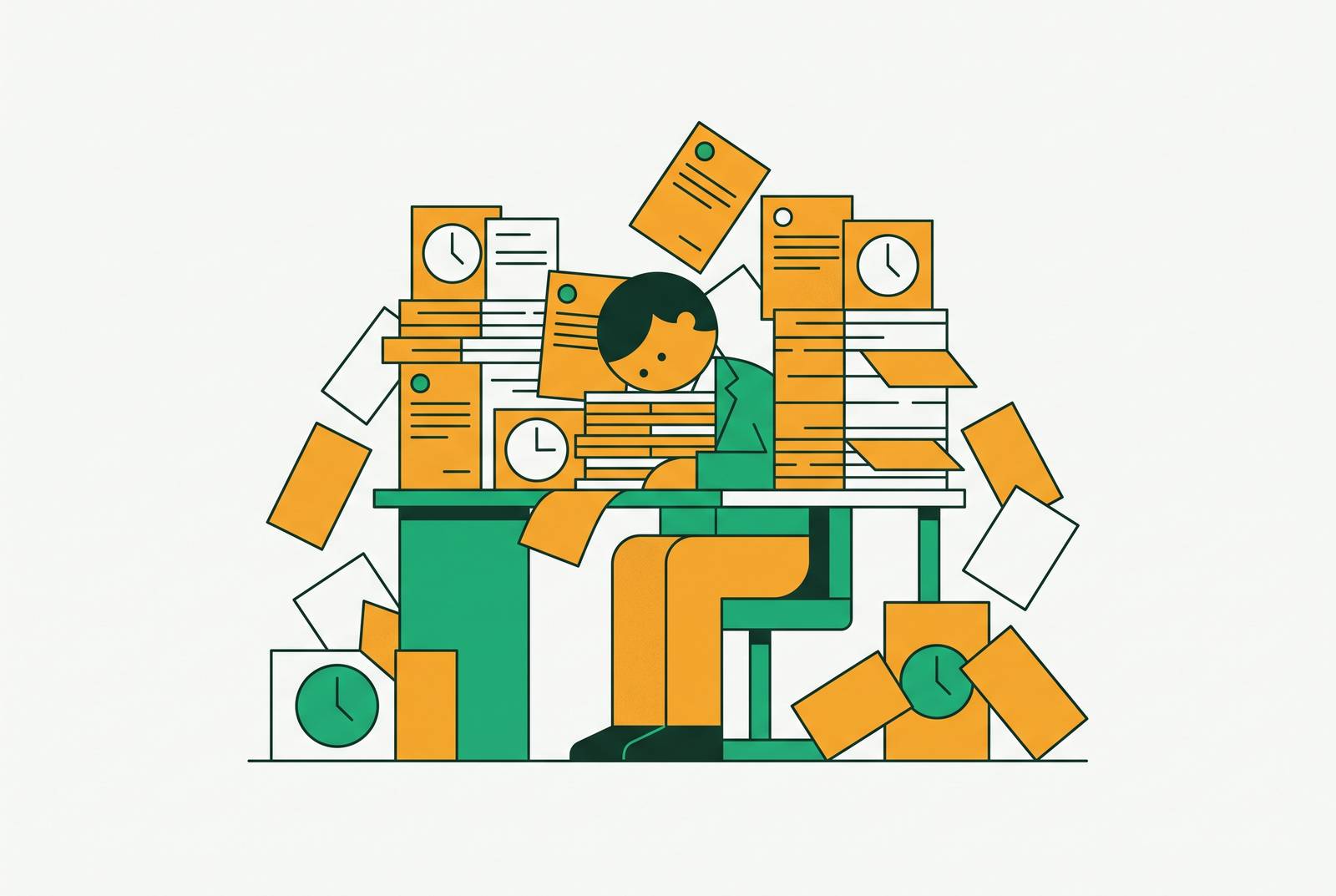 Cover illustration for “How Many Hours a Week Do Sales Reps Actually Spend on Admin”