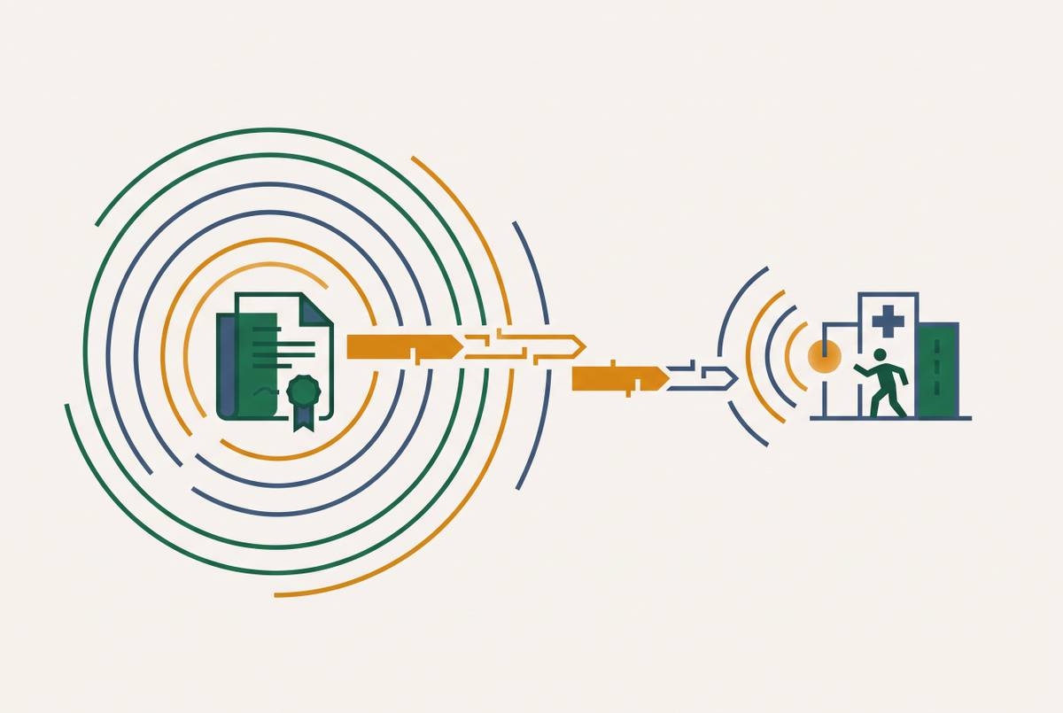 Cover illustration for “Payer Bulletin Monitoring and the Lag Between Policy Change and Practice Awareness”