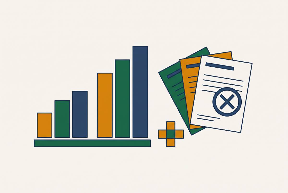 Cover illustration for “Commercial Payer Denial Rates by Specialty in 2024 and 2025”