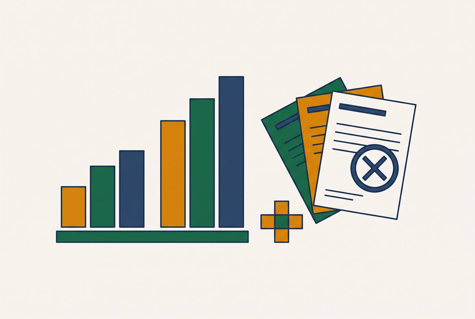 Cover illustration for “Commercial Payer Denial Rates by Specialty in 2024 and 2025”
