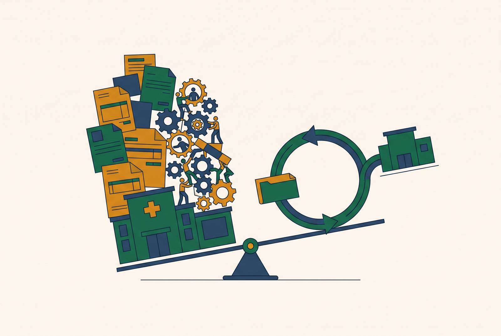Cover illustration for “Small Practice Billing Overhead Versus Outsourced RCM With No Headcount to Manage”