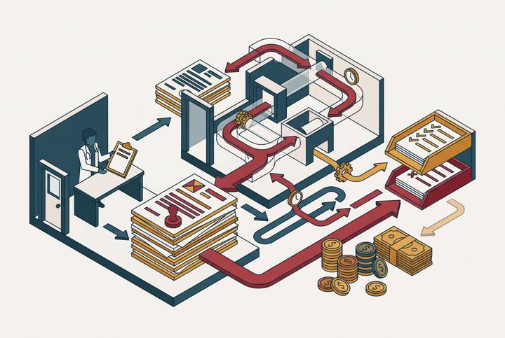 Cover illustration for “Prior Authorization Burden Costs for Small Medical Practices”