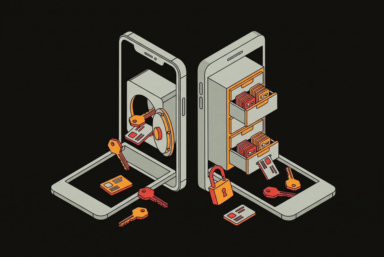 Cover illustration for “Insecure Data Storage in iOS Keychain and Android Keystore”