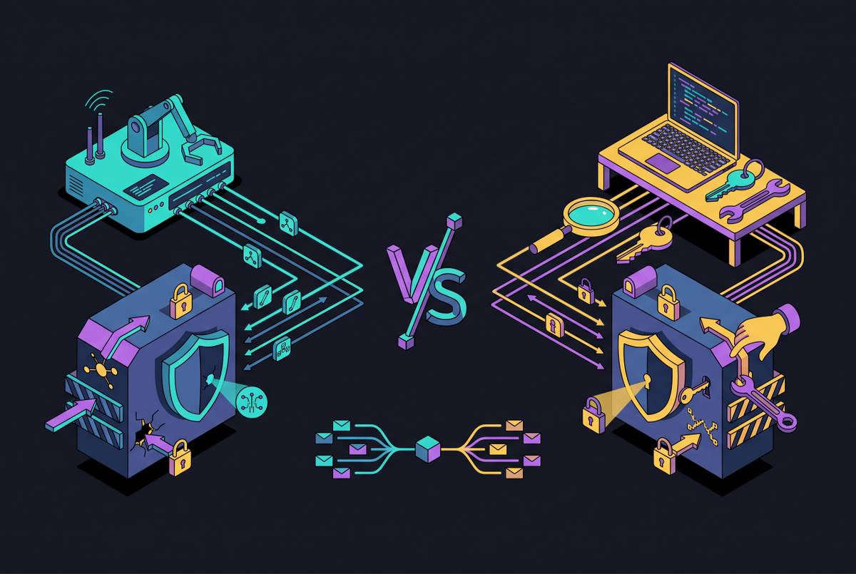 Cover illustration for “AI-Assisted Pen Testing vs Traditional Manual Testing Compared”