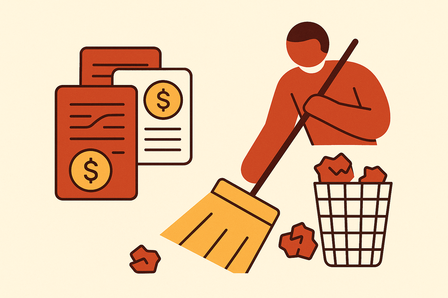 Cover illustration for “Financial Records Cleanup Before Going to Market”