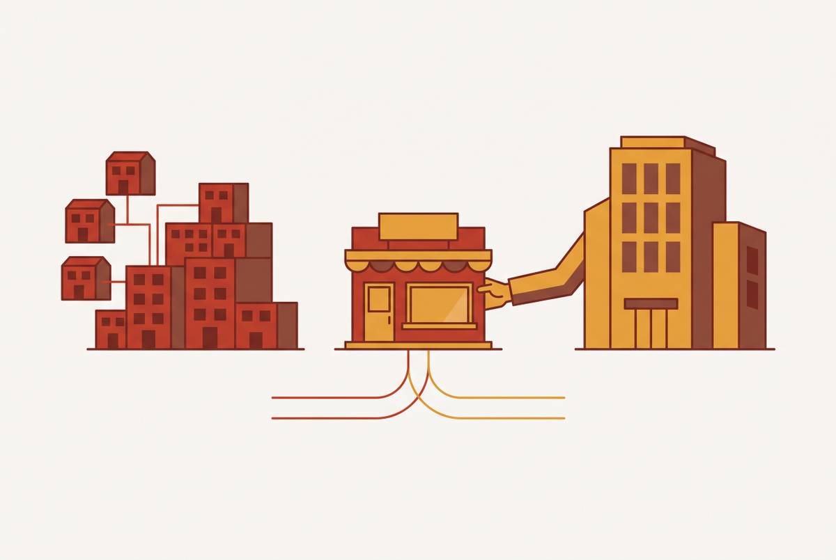 Cover illustration for “Private Equity Roll-Up vs Strategic Buyer for Small Business Sellers”
