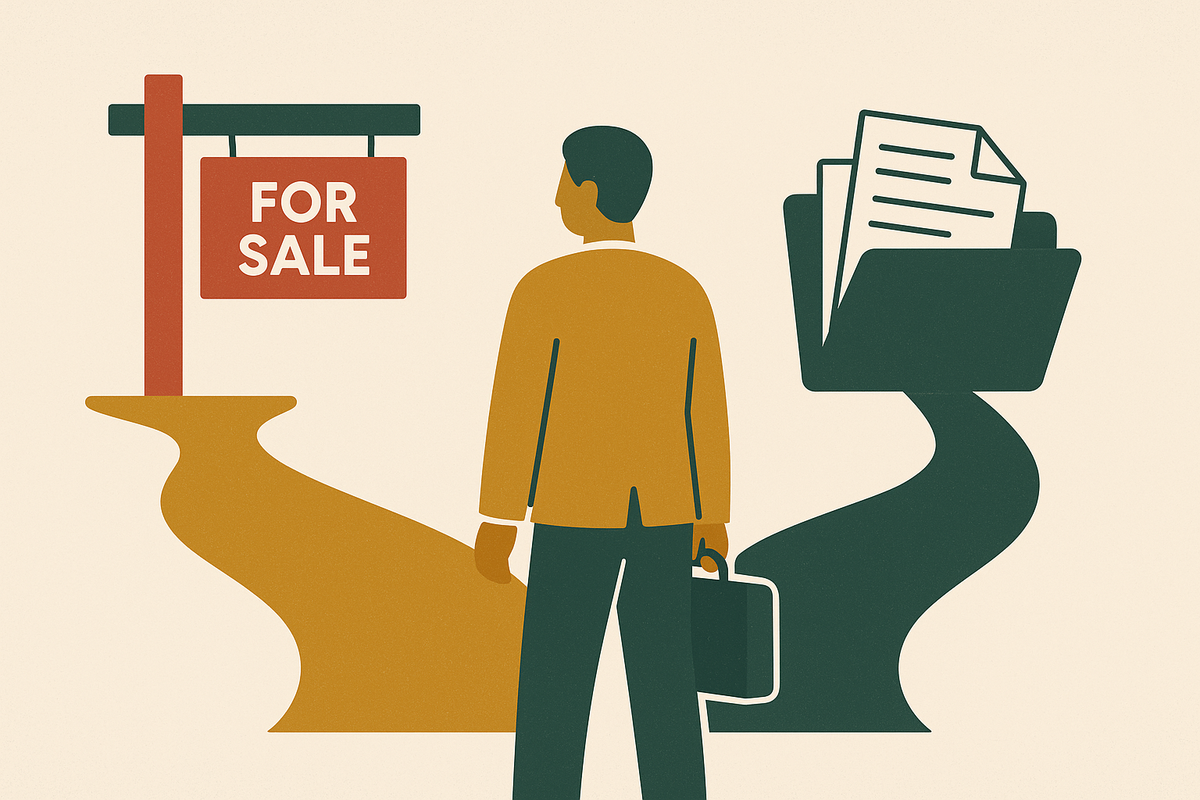 Cover illustration for “Proprietary Deal Flow vs Broad Market Listings for Small Business Sales”