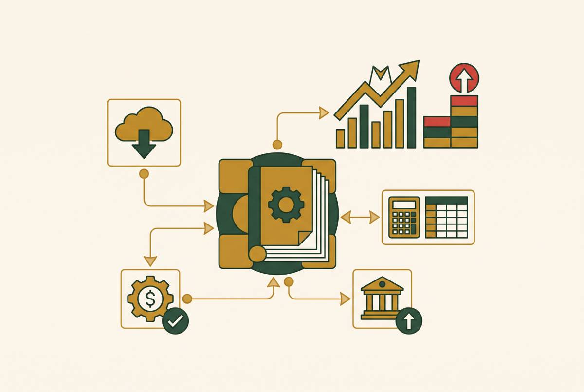 Cover illustration for “Accounting software integrations offered by automated business valuation platforms”