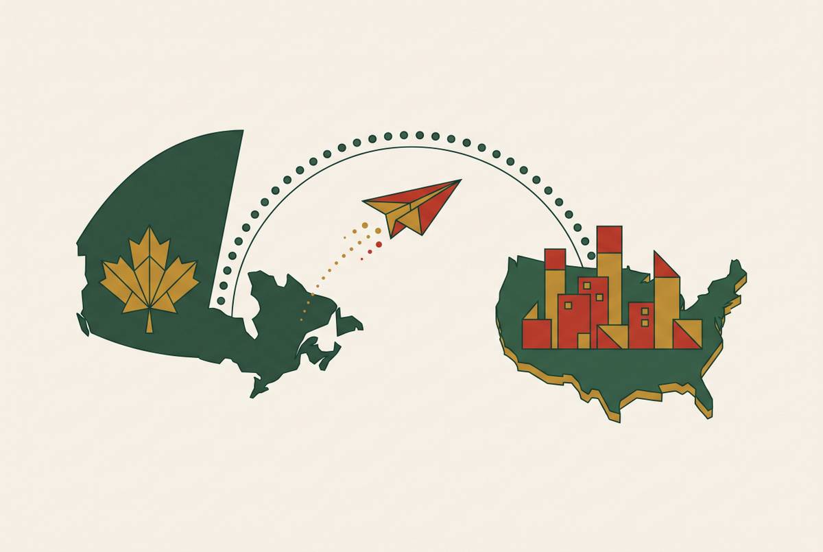 Cover illustration for “Cross-Border Buyer Outreach for Canadian Businesses Selling to US Acquirers”
