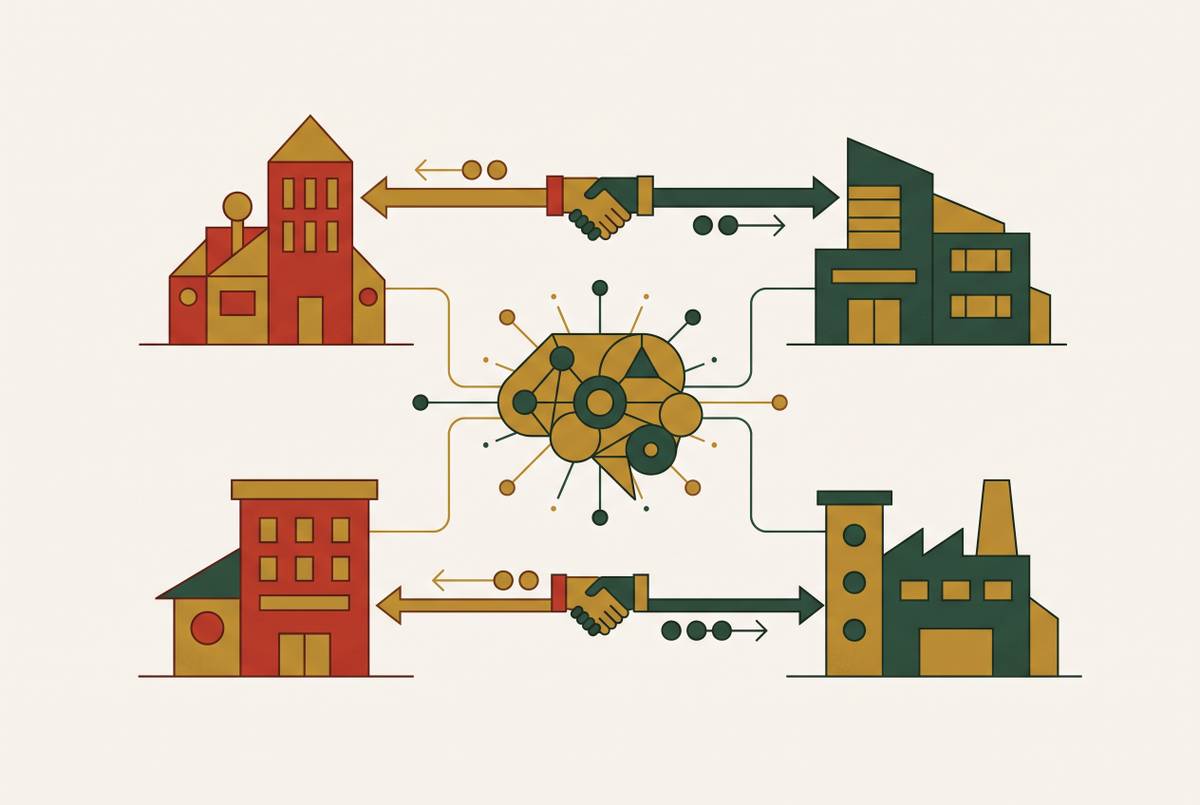 Cover illustration for “AI Buyer Matching Algorithms in Lower Middle Market M&A”