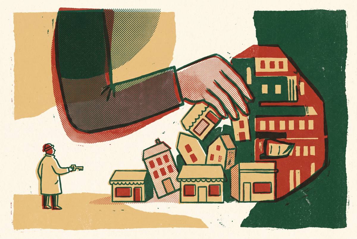 Cover illustration for “Private Equity Roll-Up Strategy and What It Means for Founder Sellers”