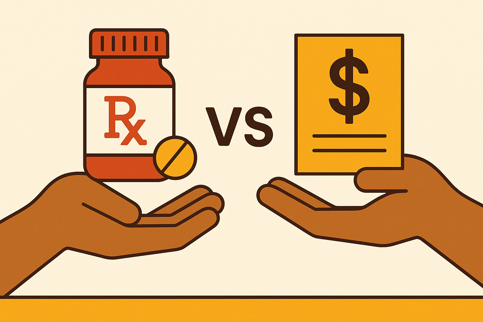 Cover illustration for “Prescription Drug Coverage Through an HSA vs a Drug Plan”
