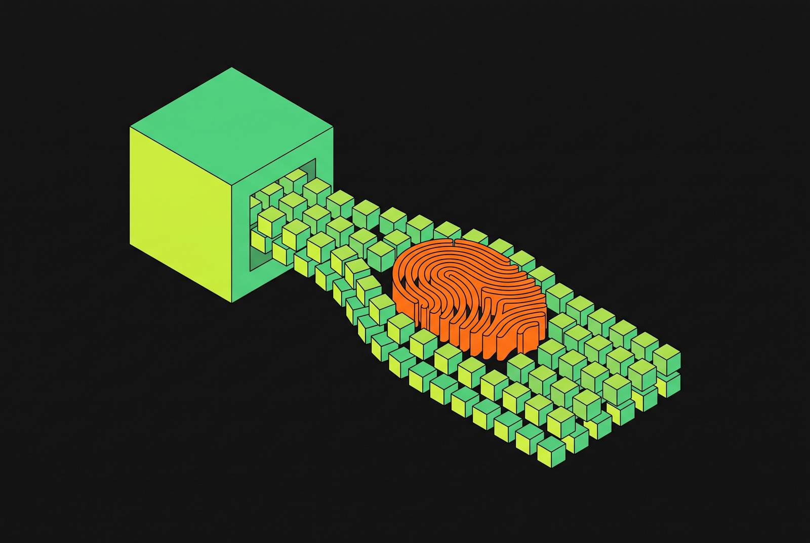 Cover illustration for “Model Fingerprinting in Large Language Model Output”