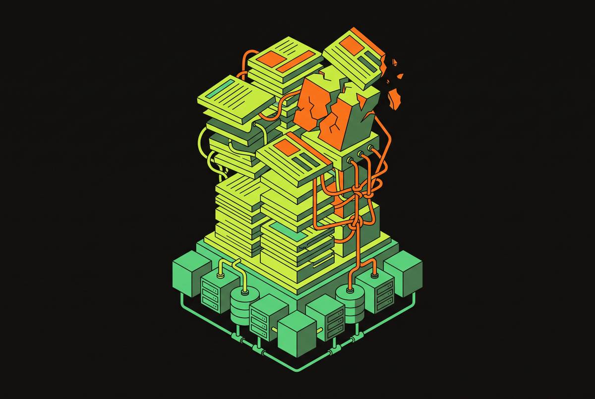 Cover illustration for “Content Infrastructure Debt in Marketing Organizations”
