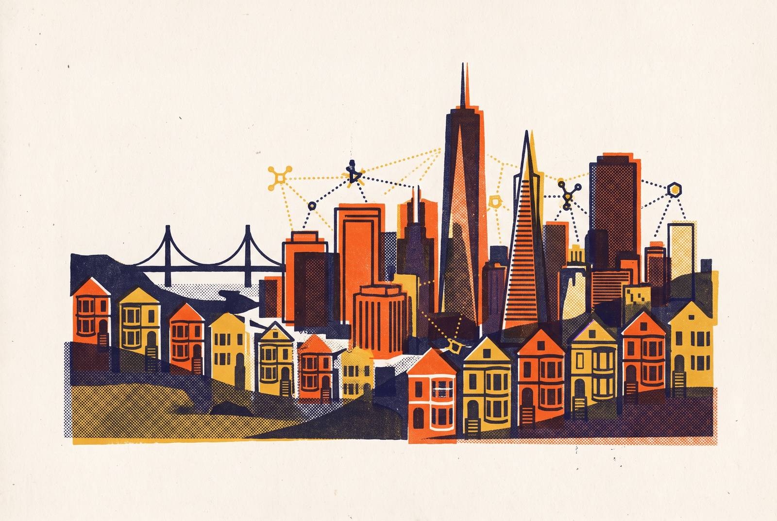 Cover illustration for “Best SF Neighborhoods and Offices for AI Startup Energy in 2026”