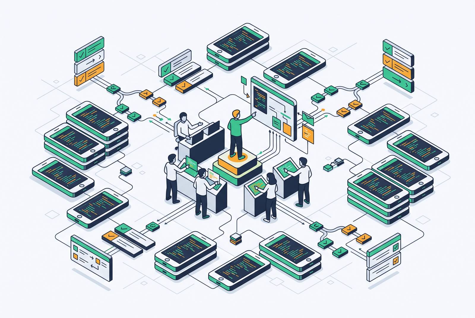 Cover illustration for “Irreducibly Human Roles in an AI-First Mobile Engineering Team”