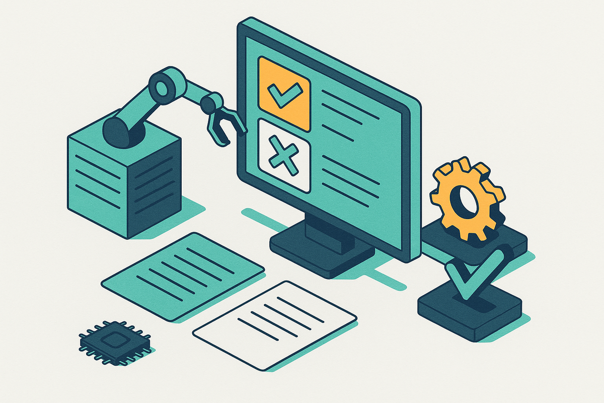 Cover illustration for “Automated Testing vs Automated Verification in Agentic Development”