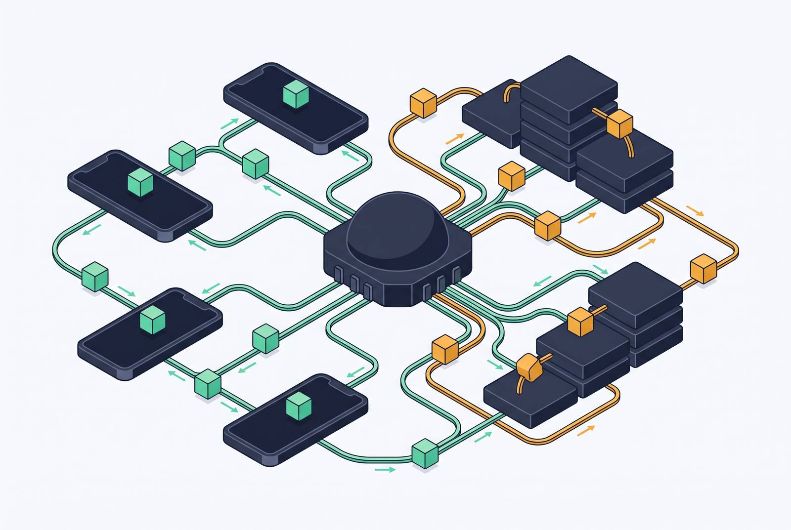 Cover illustration for “Agent Orchestration Patterns in Mobile Engineering Workflows”