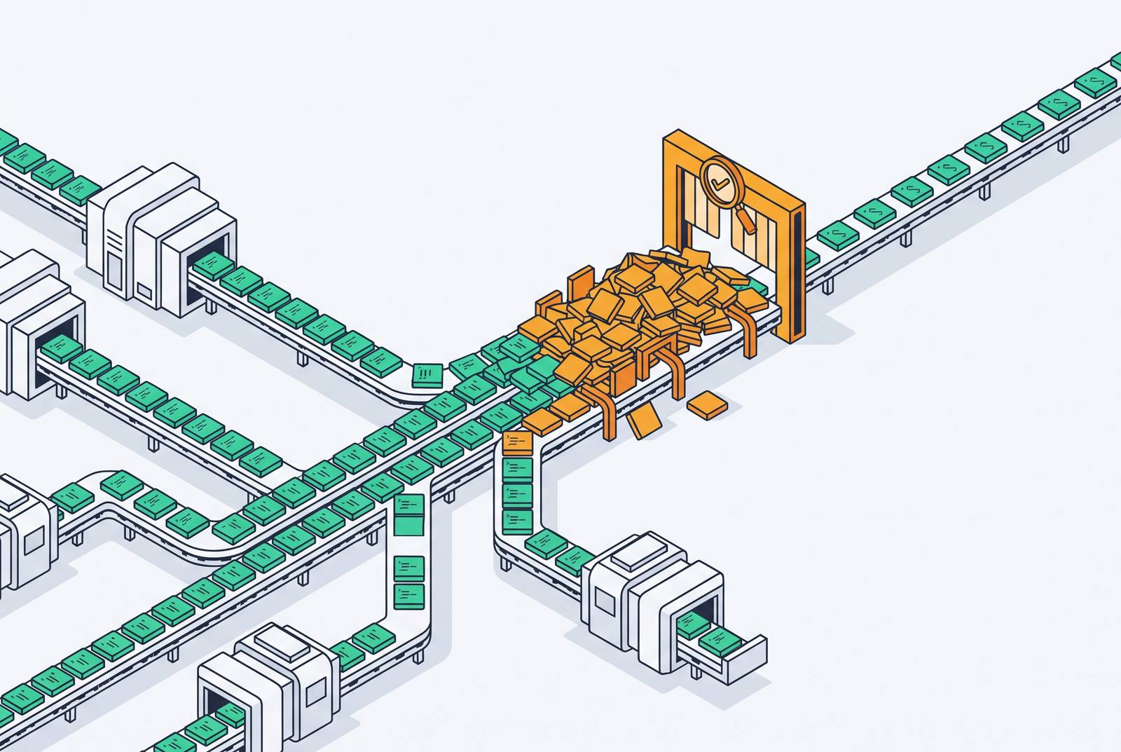 Cover illustration for “Why Code Review Throughput Breaks Under Agentic Pipelines”