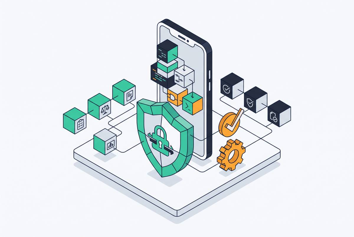 Cover illustration for “Security Standards Governance for AI-Generated Mobile Code”