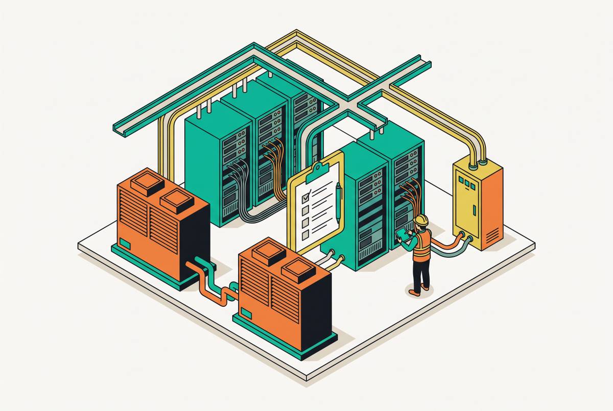 Cover illustration for “Commissioning Engineer Responsibilities in Data Center Project Turnover”