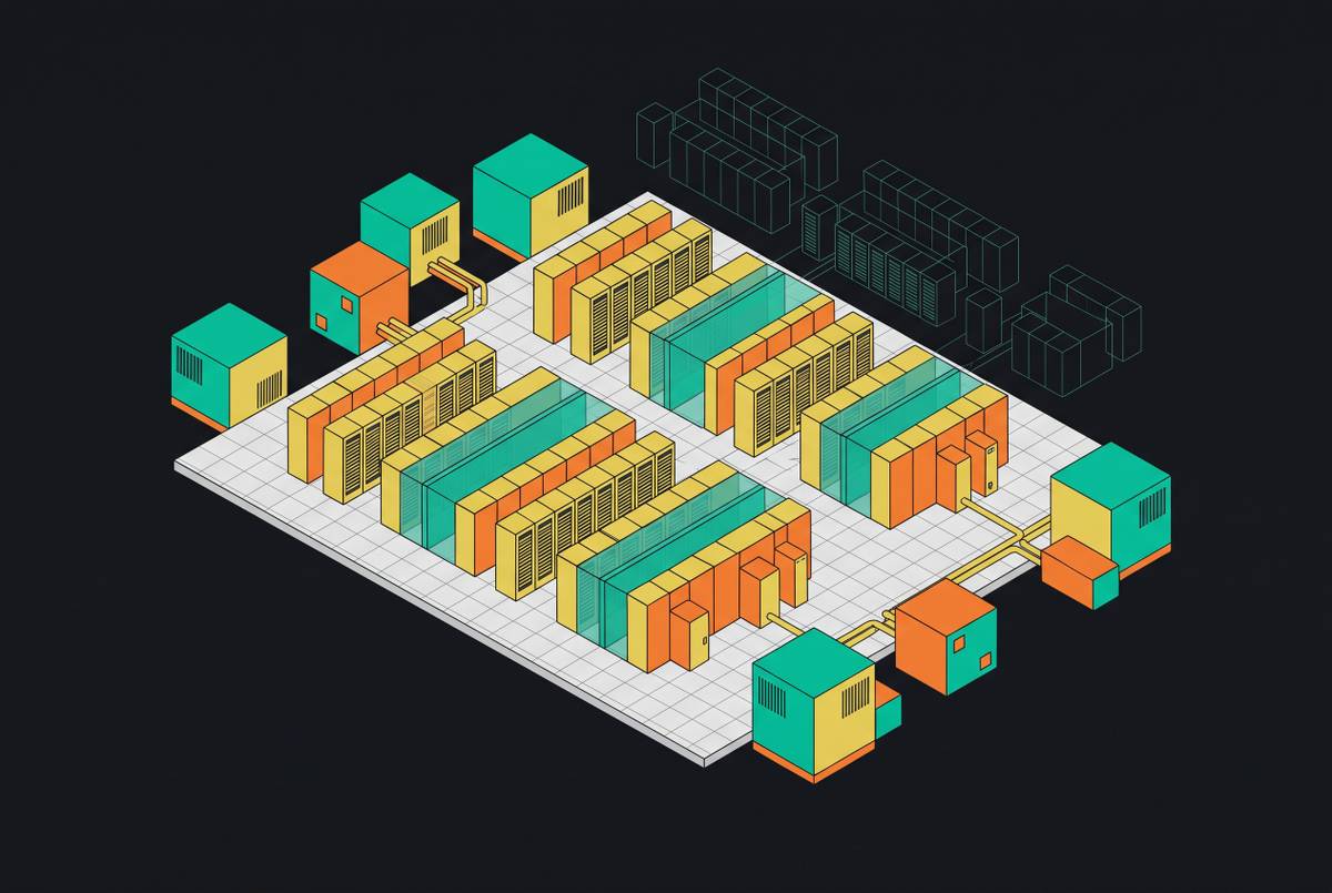 Cover illustration for “Parametric Data Hall Layout Generation for Capacity Planning”