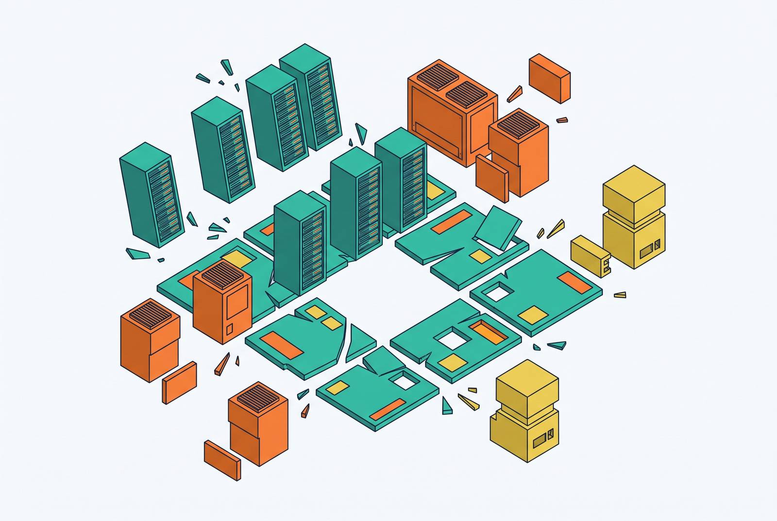 Cover illustration for “Fragmentation Costs in Data Center Project Delivery”