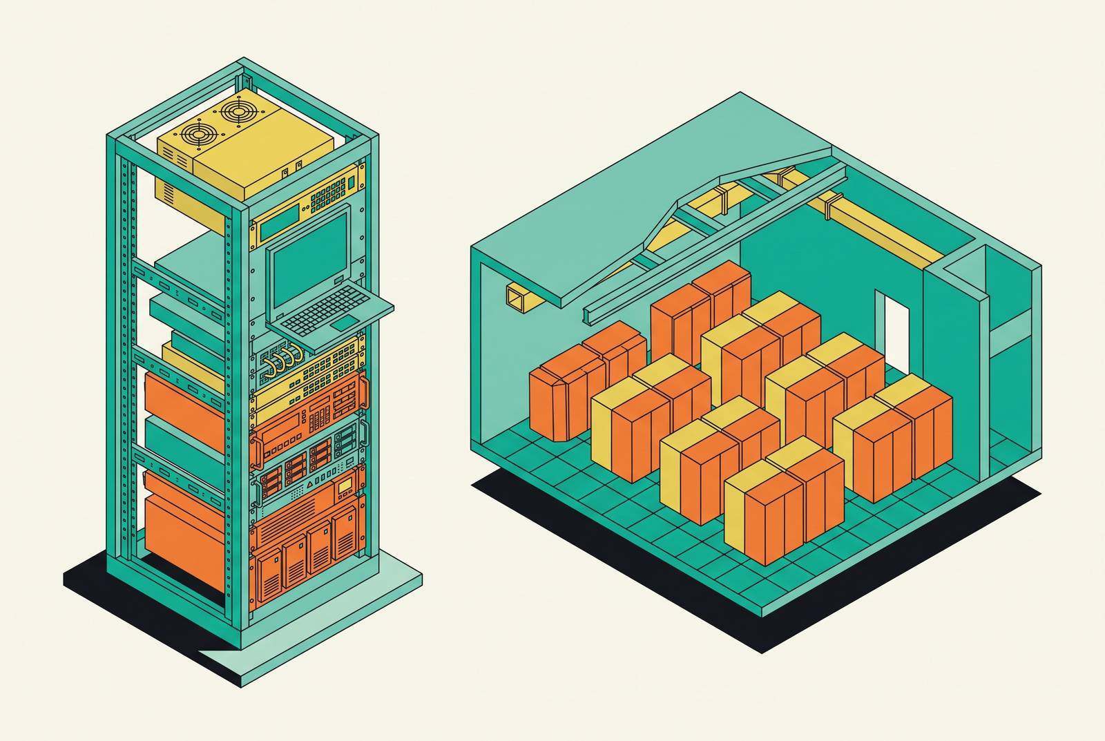 Cover illustration for “Rack-Level Modeling Precision vs. Room-Level BIM in Data Halls”