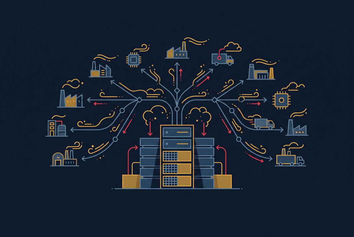 Cover illustration for “Scope 3 Emissions Accounting for Data Center Supply Chains”