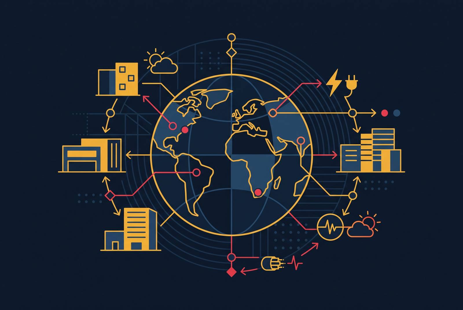 Cover illustration for “International Site Selection Criteria for Hyperscale Data Center Expansion”