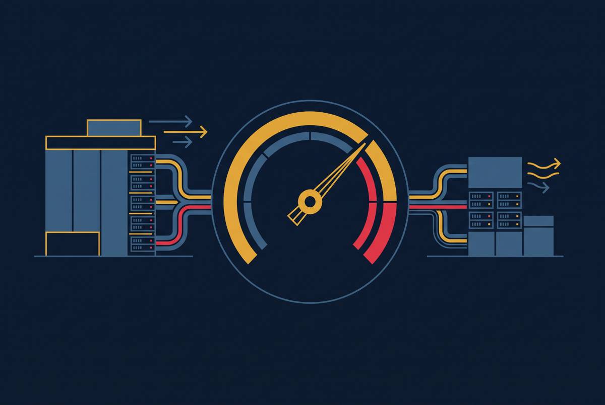 Cover illustration for “PUE Benchmarking Across Hyperscale and Enterprise Data Center Designs”