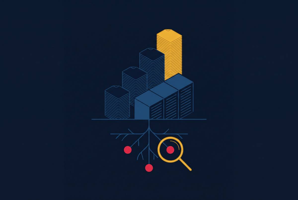 Cover illustration for “RFI Volume Benchmarks and Root Cause Patterns in Large Data Center Programs”