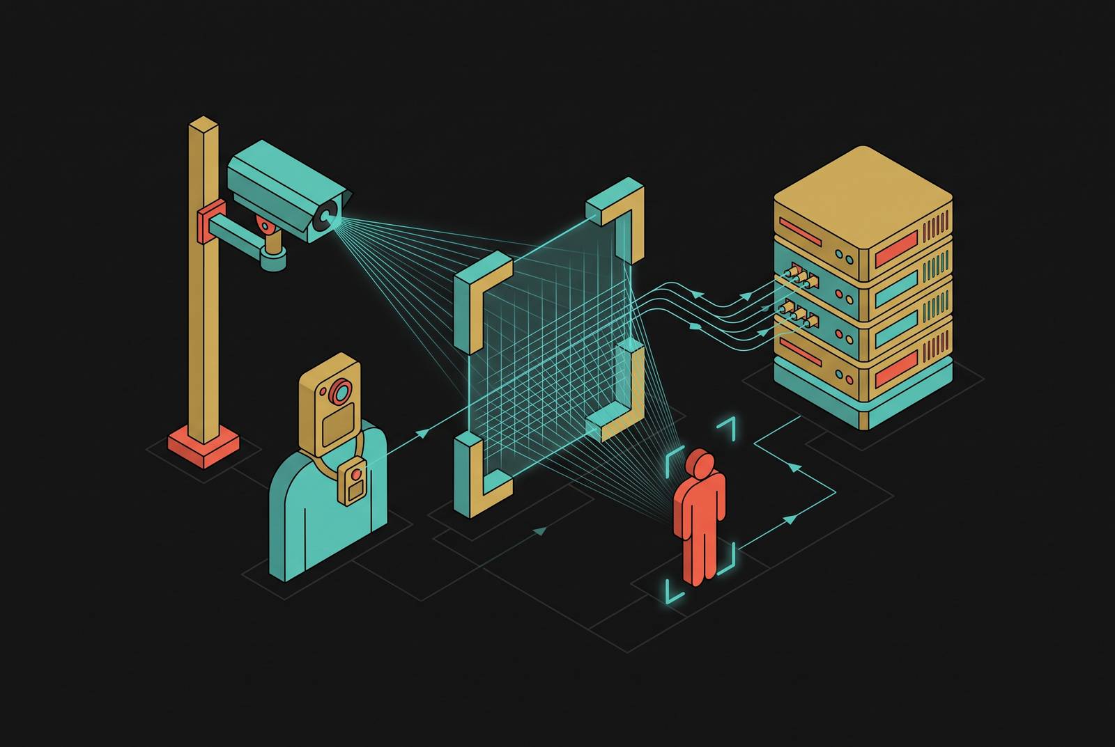 Cover illustration for “AI Adoption in Law Enforcement and the Privacy Implications for Suspects”