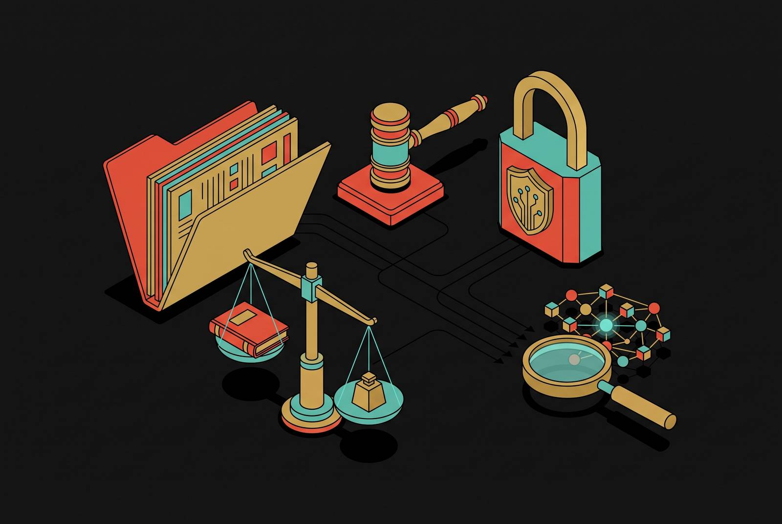 Cover illustration for “Attorney-Client Privilege and AI Legal Research Tools”