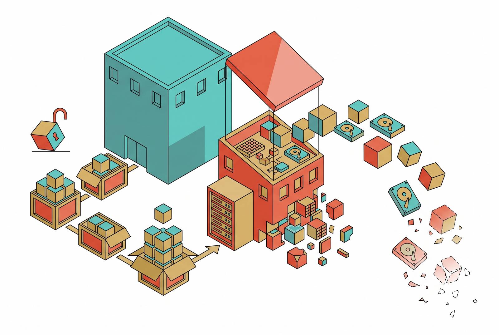 Cover illustration for “AI Startup Data Practices When Companies Are Acquired or Fail”