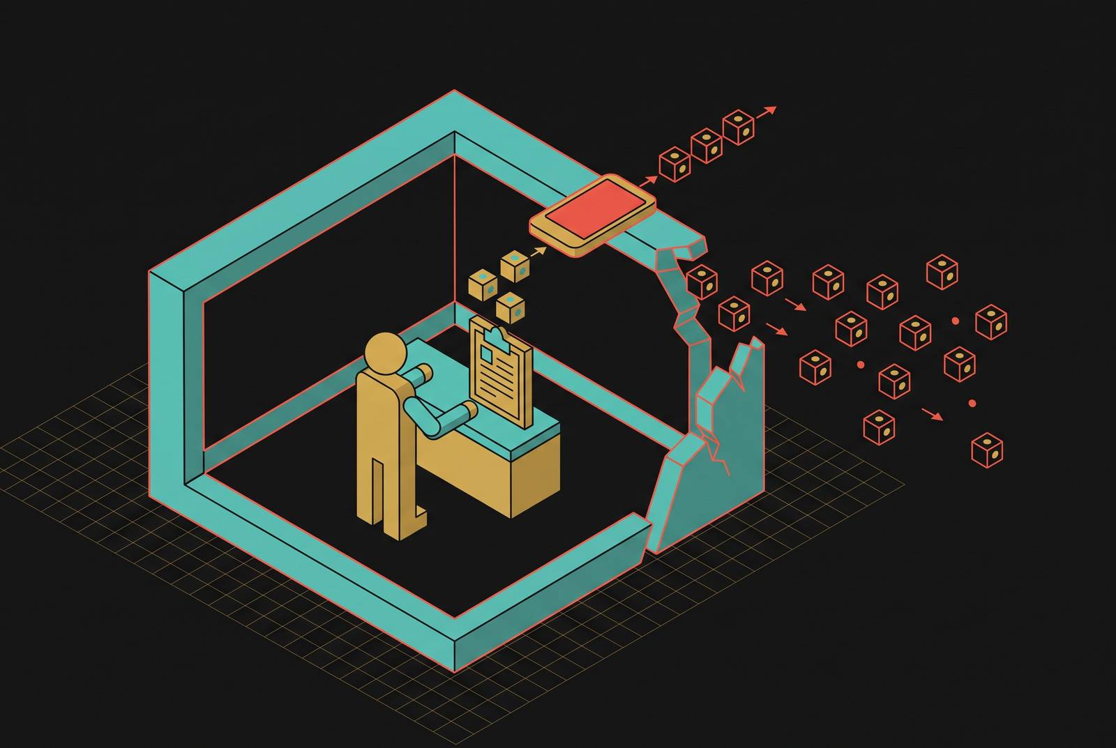 Cover illustration for “Patient Data Exposure When Healthcare Workers Use Consumer AI”